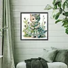 Petit chaton avec bouquet-partiel spécial diamant peinture-30*30cm