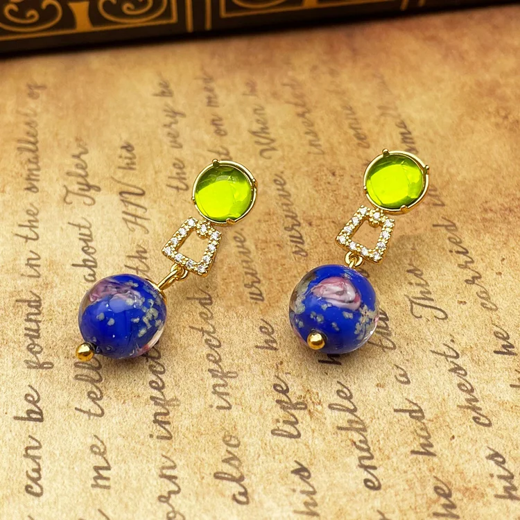 Zircon Glass Earrings