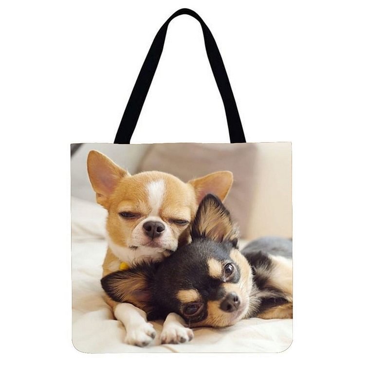 Two Dogs - Linen Tote Bag