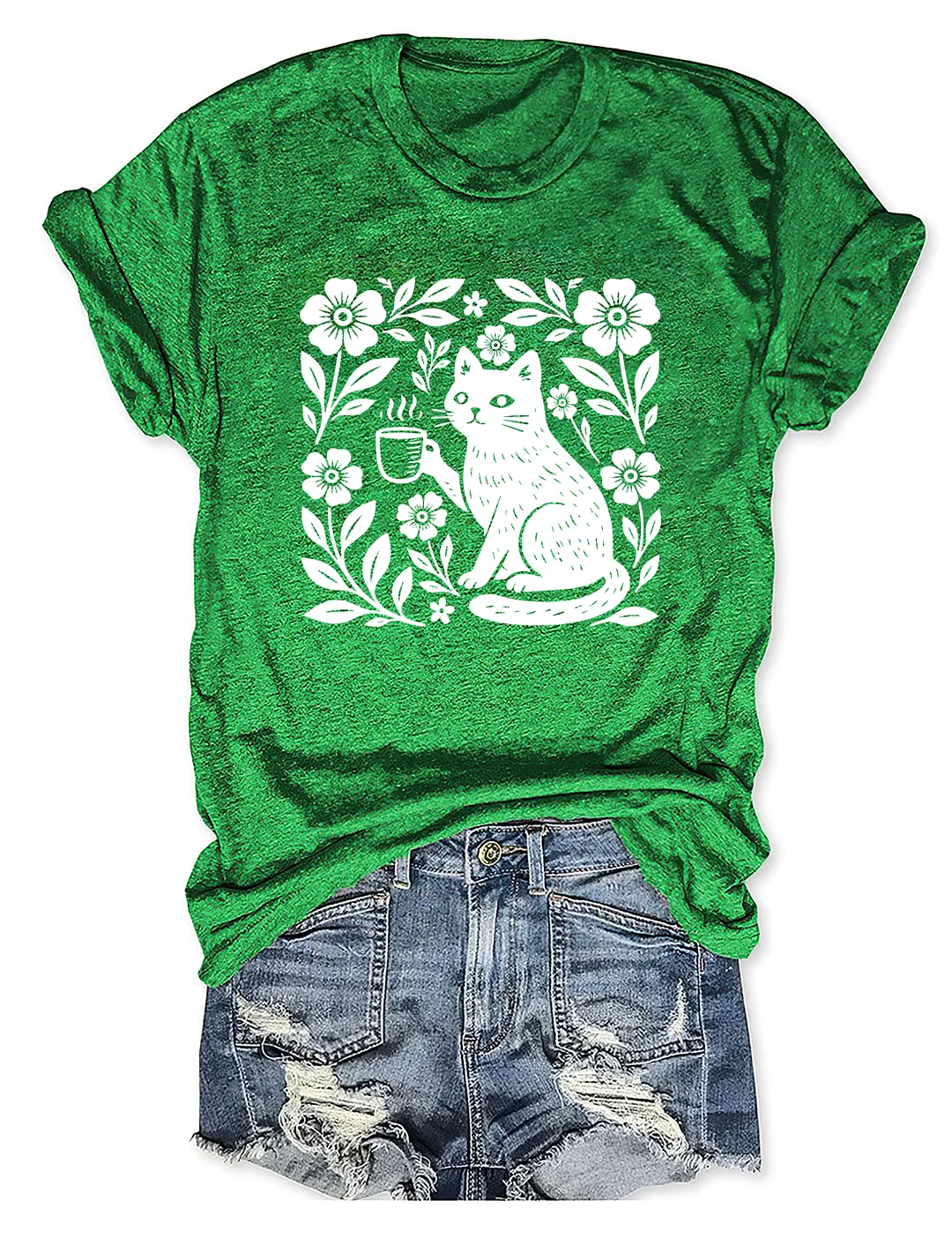 Boho Cat Coffee Lover T-shirt