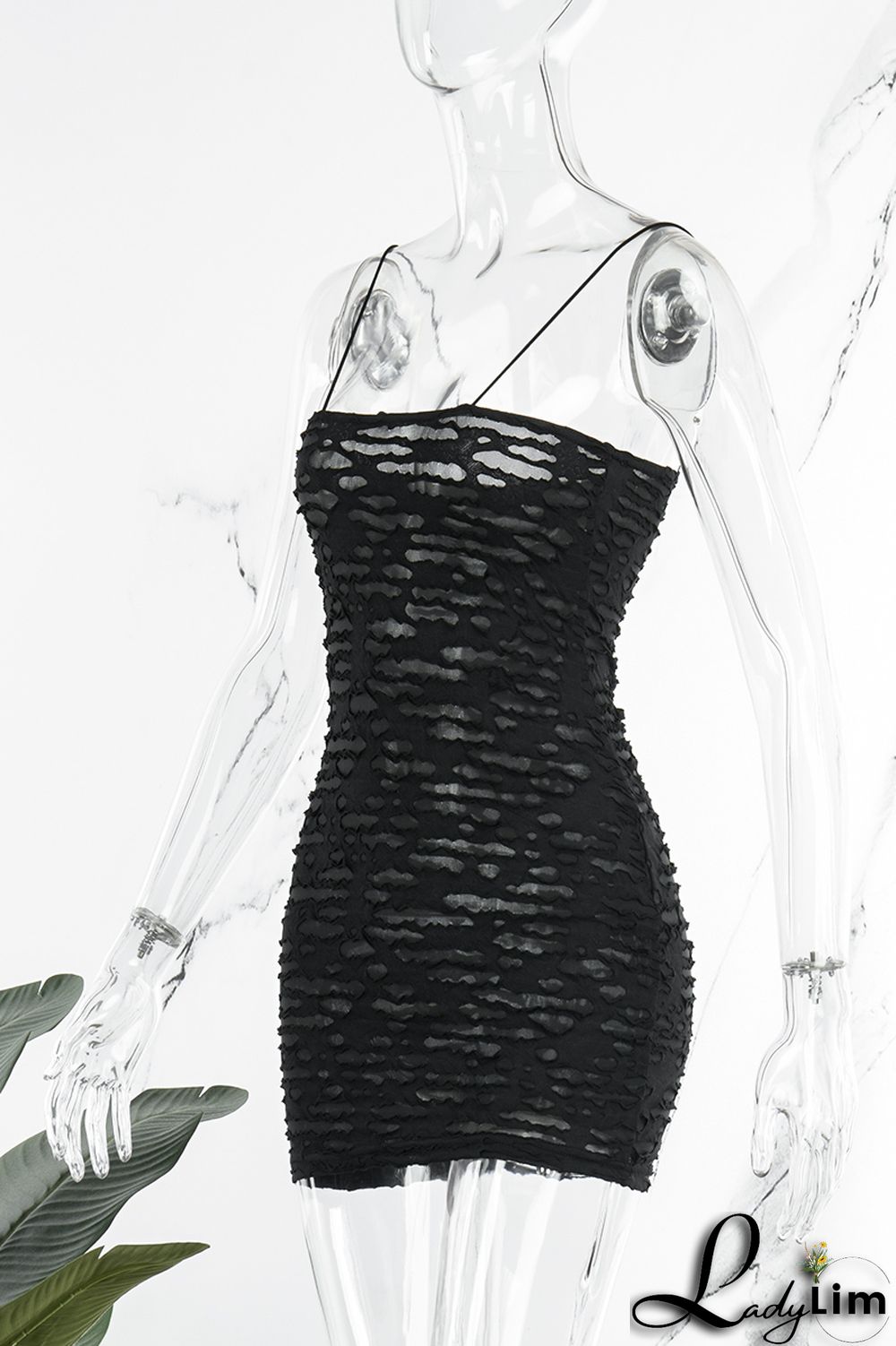 Black Sexy Solid Backless Spaghetti Strap Sleeveless Dress Dresses