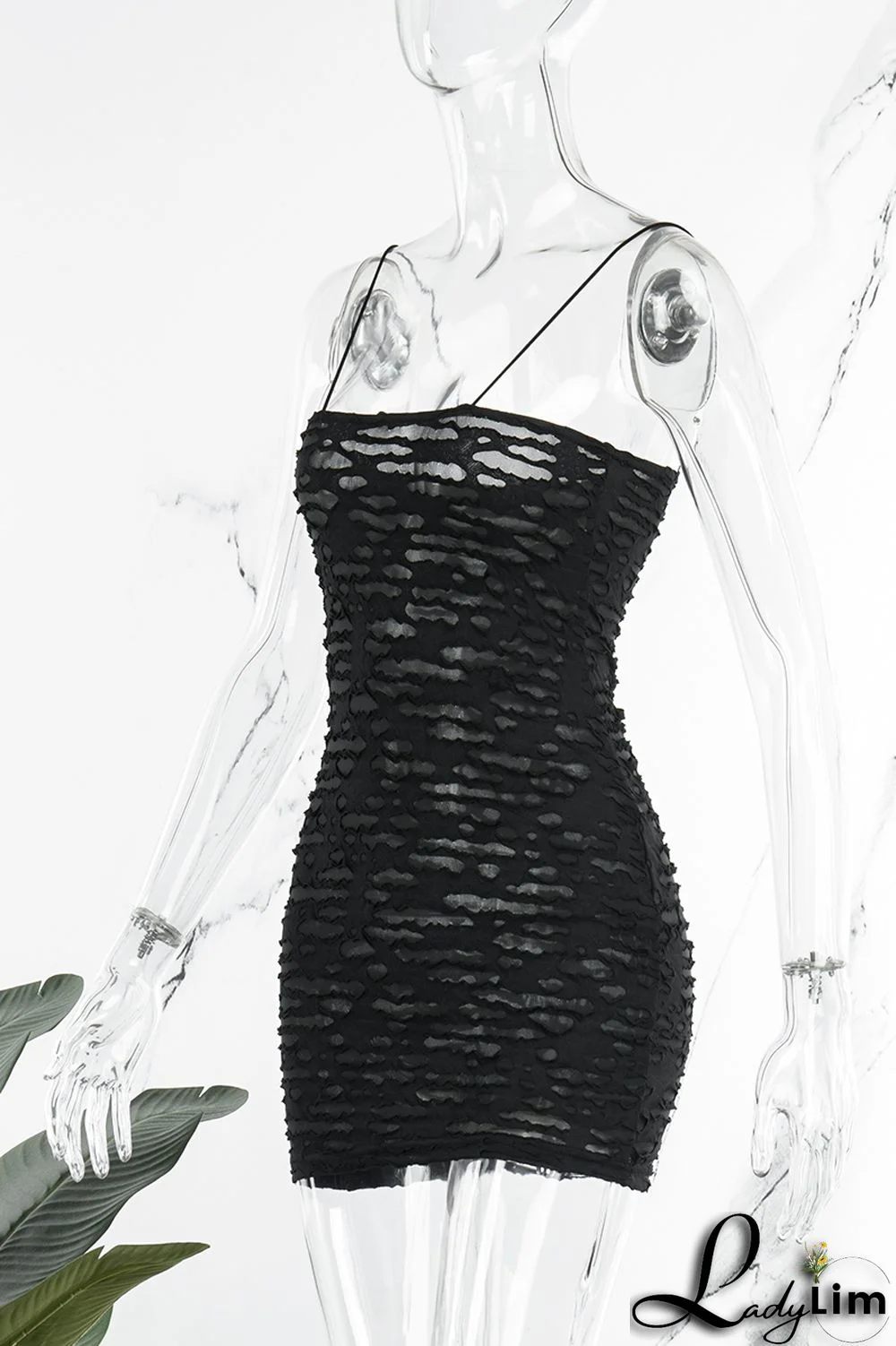 Black Sexy Solid Backless Spaghetti Strap Sleeveless Dress Dresses