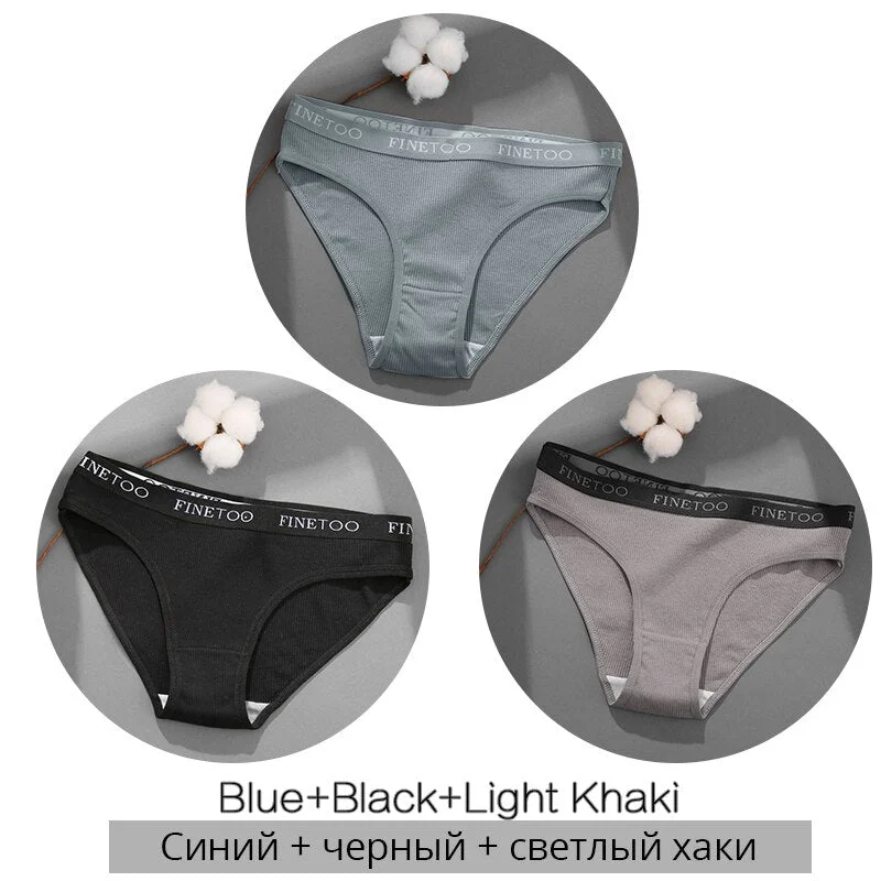 FINETOO Letter Cotton Panties Women M-2XL Lady Underpants Girls Briefs Fashion Cotton Underwear Soft Panty Female Lingerie 2020