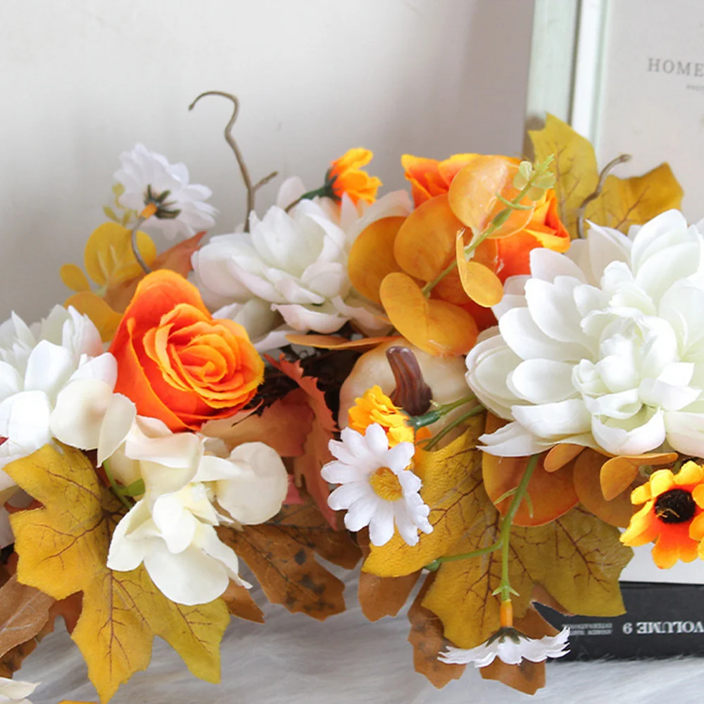 Autumn Simulation Pumpkin Wreath Thanksgiving Door Ornament