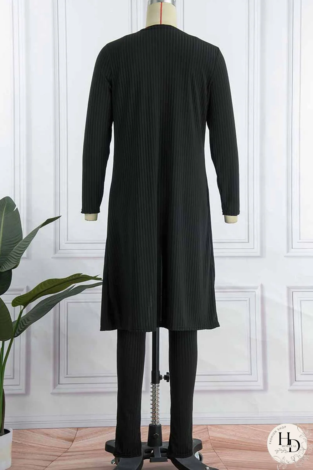 Black Casual Print Patchwork Long Sleeve Three Pieces