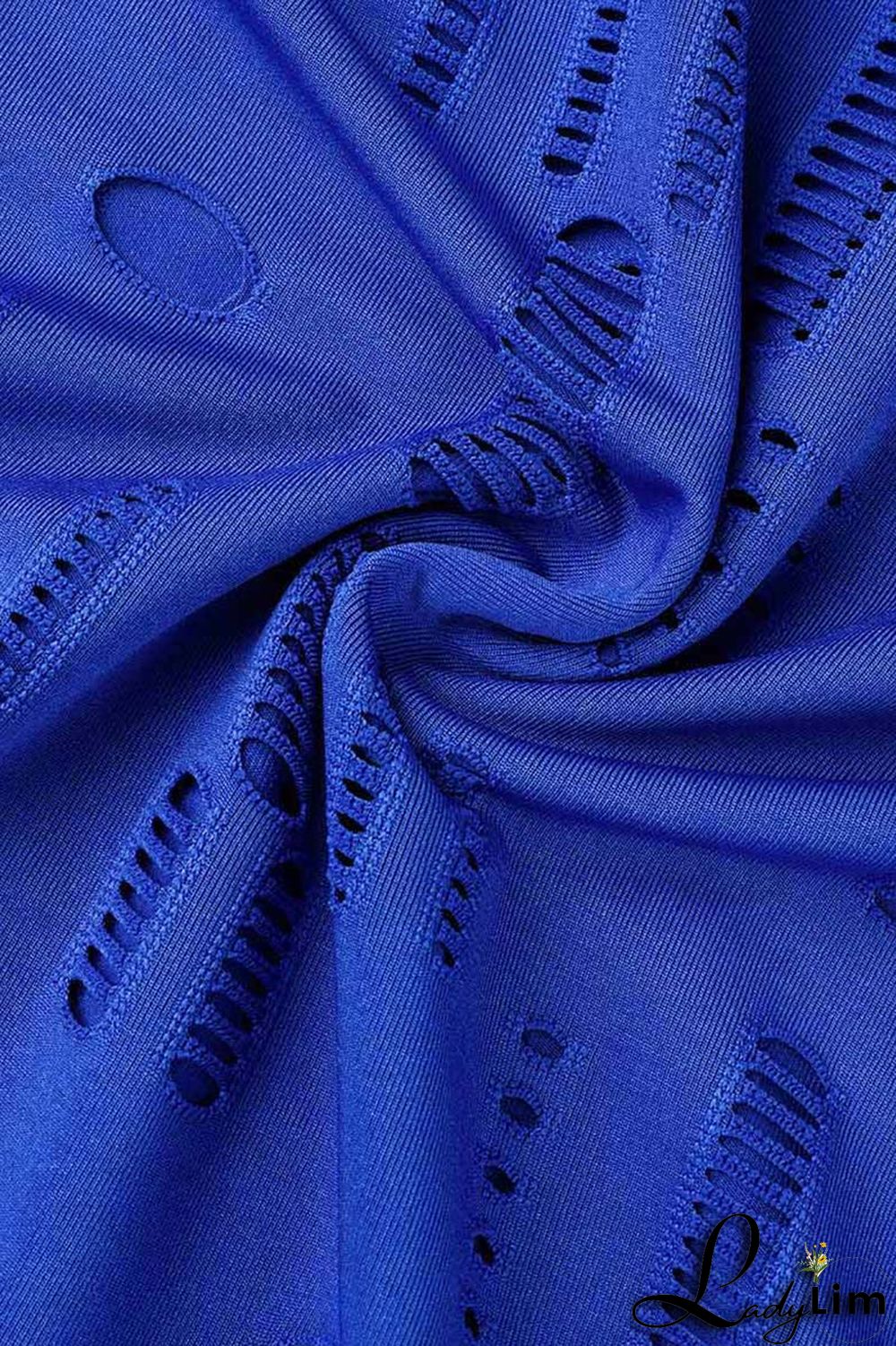 Black Fashion Sexy Solid Ripped Half A Turtleneck Long Sleeve Two Pieces