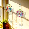 2pcs DIY Diamond Painting Parrot Wind Chimes Crystal Window Suncatcher Craft Set Birthday Gifts Home Garden Decor