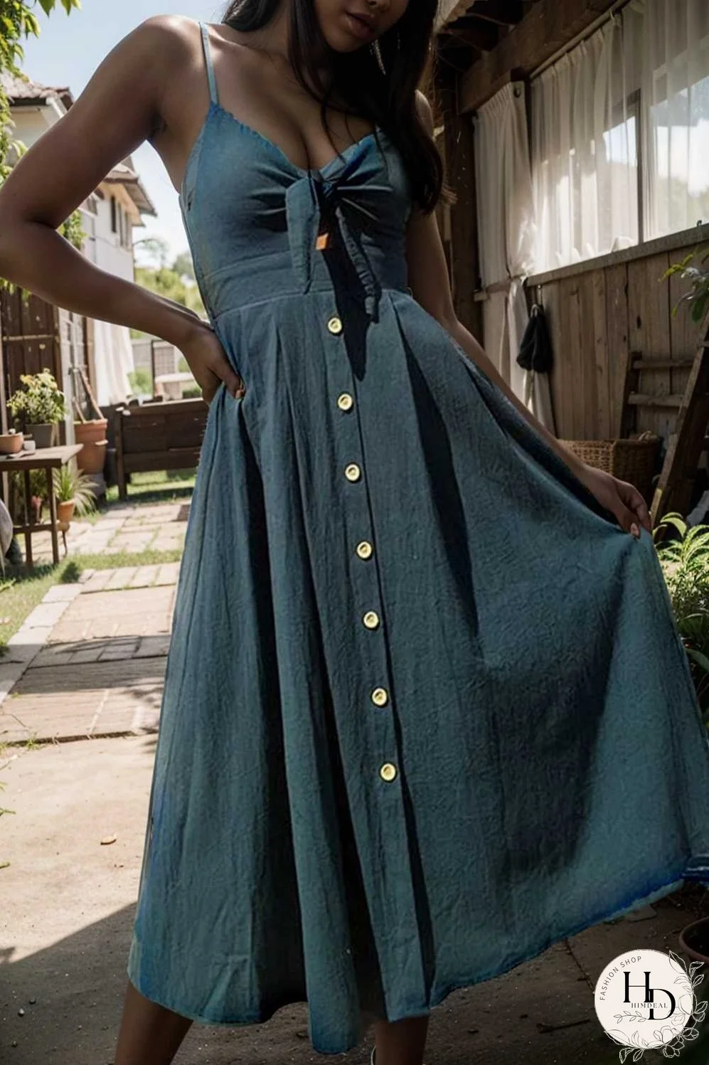 floral v neck tie spaghetti strap beach midi dress