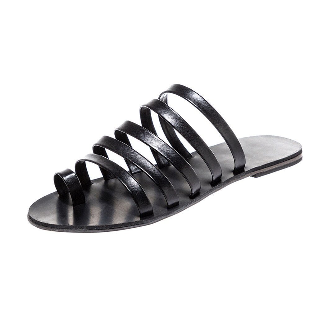 Women Flat Sandals Summer 2019 Gladiator Sandals Ladies Strap Slippers Roman Female Flip Flops Outdoor Casual Sandales Femme