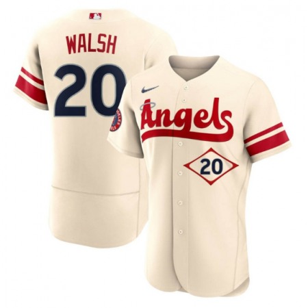 Men's Los Angeles Angels #20 Jared Walsh 2022 Cream City Connect Flex Base Stitched Jersey D2E9