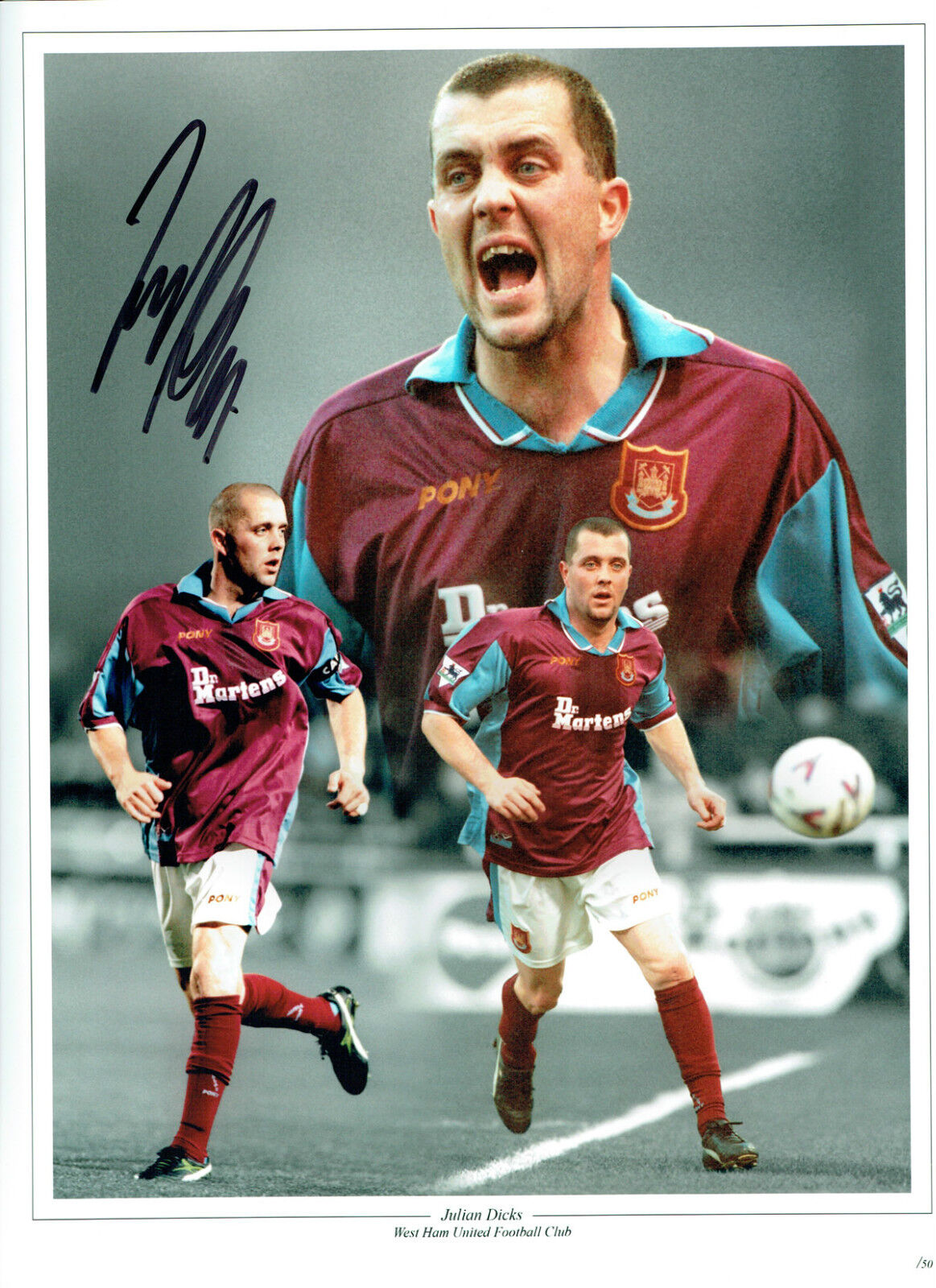 Julian DICKS Signed Autograph 16x12 Montage Photo Poster painting AFTAL COA West Ham United