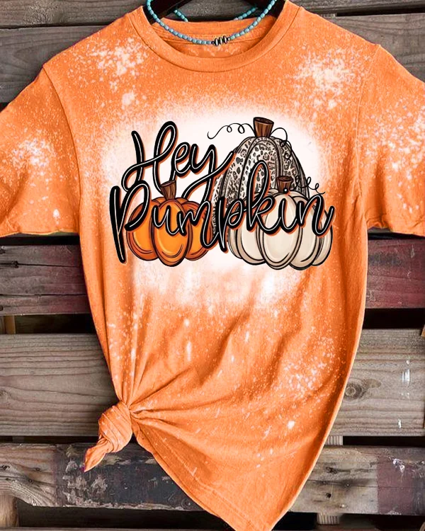 Hey Pumpkin T-Shirt Tee - Orange