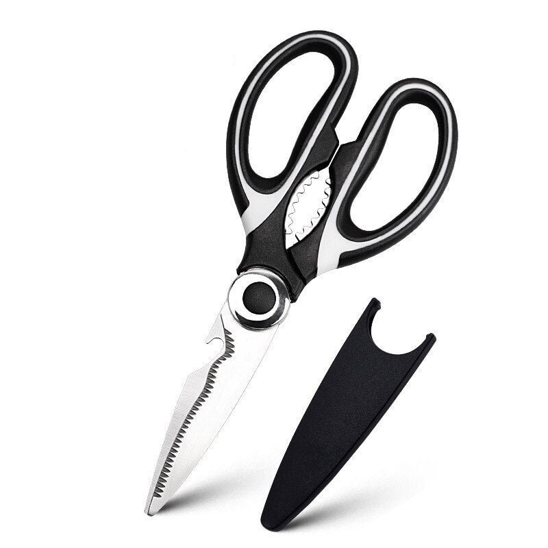 Multifunction Kitchen Scissors Stainless Steel Kitchen Tool Shears for Meat Vegetable Barbecue Nutcracker Bottle Opener Clippers
