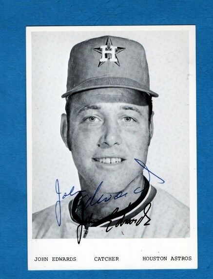 JOHNNY EDWARDS-HOUSTON ASTROS AUTOGRAPHED TEAM ISSUED Photo Poster painting