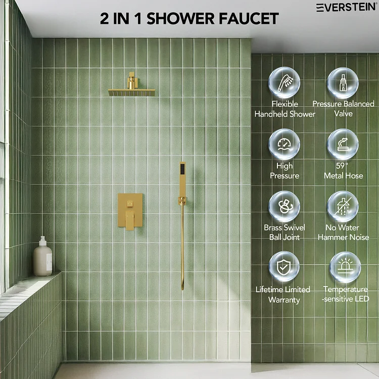 SFS-1105-GD10 EVERSTEIN Brushed gold balance valve two-function shower faucet