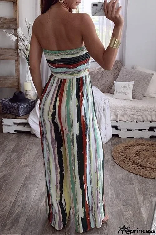 Bow Tie Strapless Jumpsuit