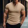  Men's Slim Fit Short Sleeve Henley T-Shirt - Perfect for Casual and Active Wear by Inlyline