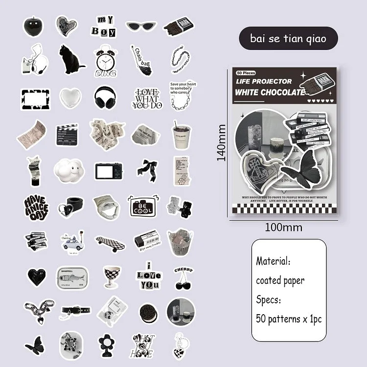 Journalsay 50 Sheets Vintage English Animal Kawaii Sticker Pack DIY Art Journal Decoration Collage Cute Stickers
