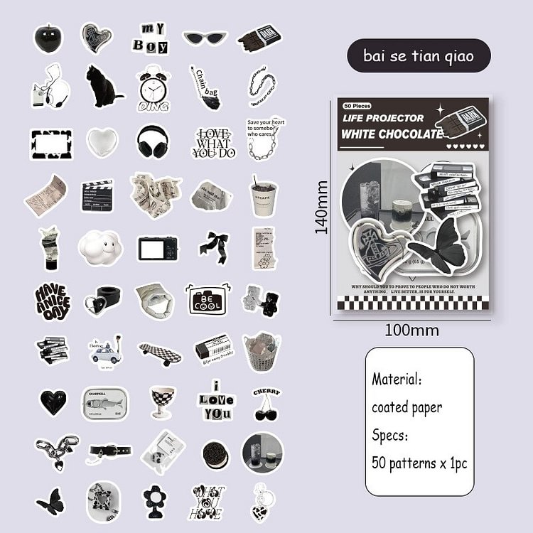 Journalsay 50 Sheets Vintage English Animal Kawaii Sticker Pack DIY Art Journal Decoration Collage Cute Stickers