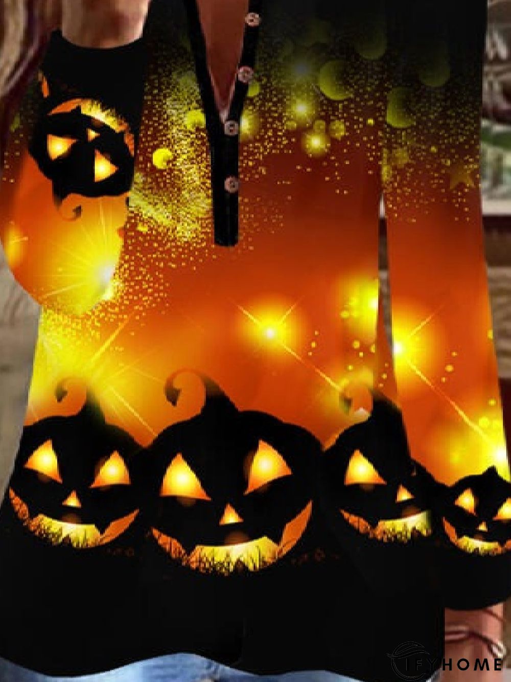 Casual Printed Loosen shirt Crew Neck & Top | IFYHOME