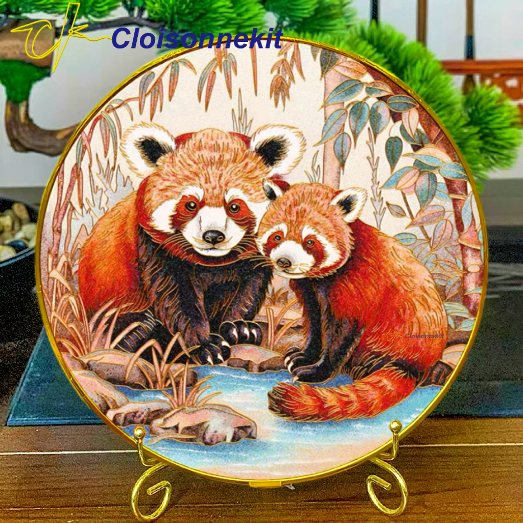 Cute Red Pandas -Cloisonne Painting Art Kits - Cloisonnekit