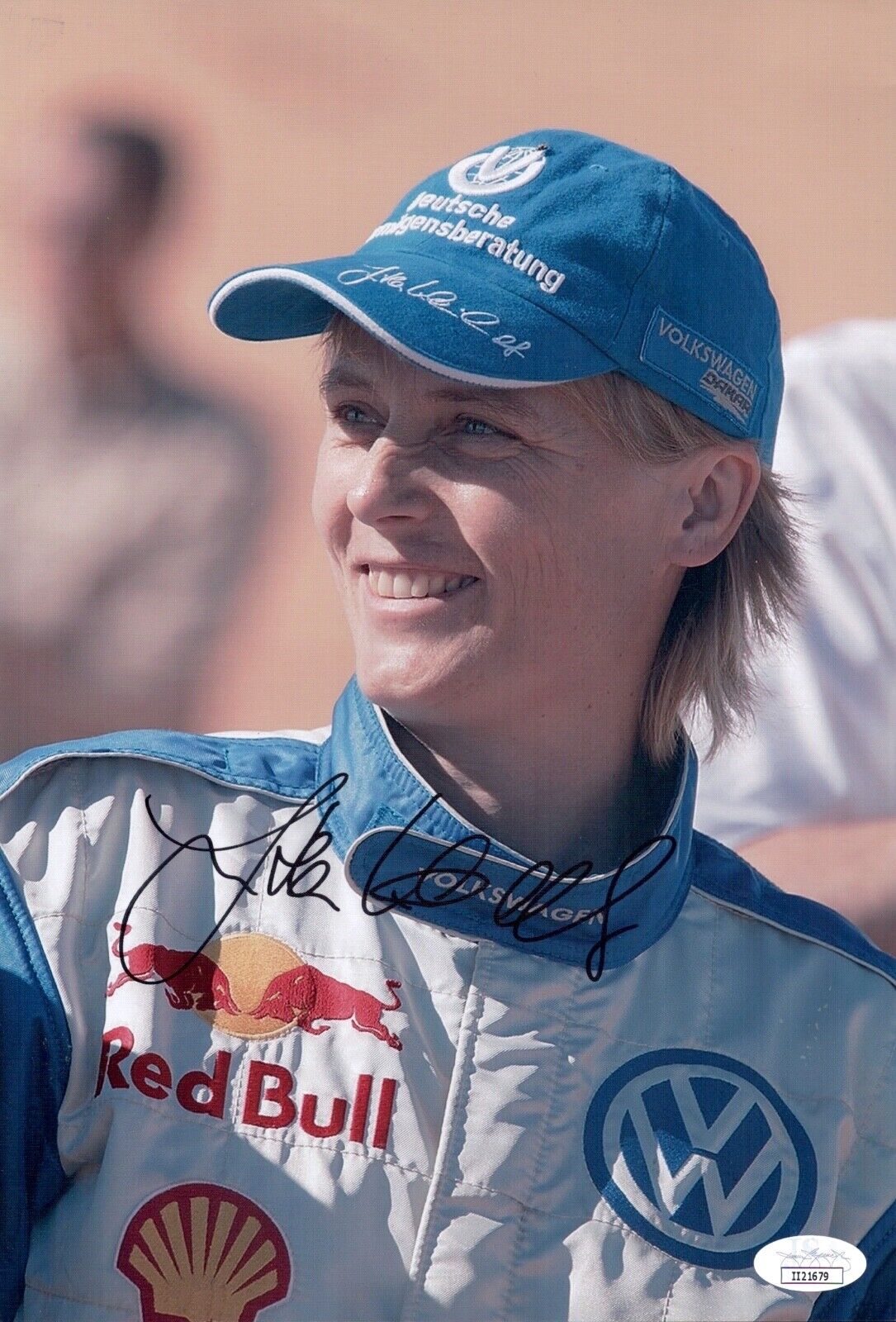 Jutta Kleinschmidt Signed 8x12 Photo Poster painting RACECAR Driver Autograph JSA COA Cert