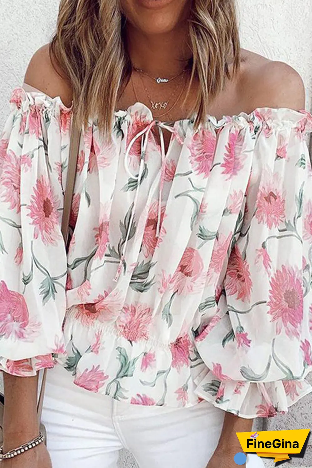 Fashion Elegant Floral Frenulum Stringy Selvedge Strapless Tops(4 colors)