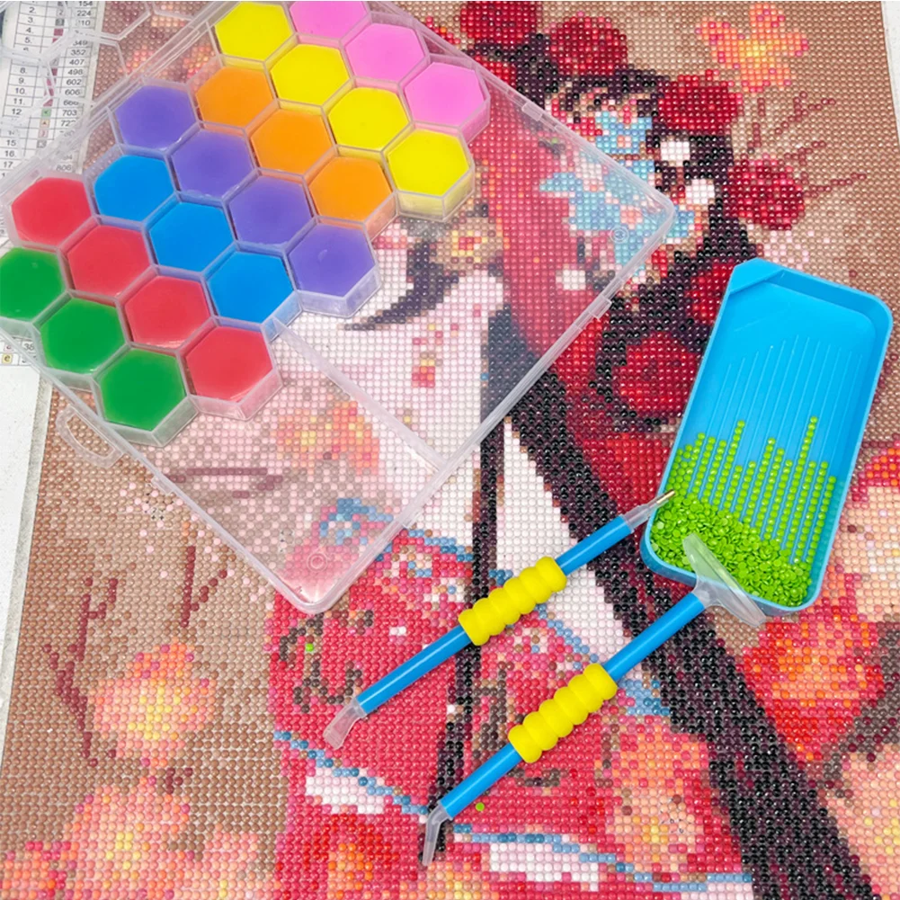 30/120Pcs Diamond Embroidery Drill Mud Kit with Box Diamond Mosaic Glue Clay Set