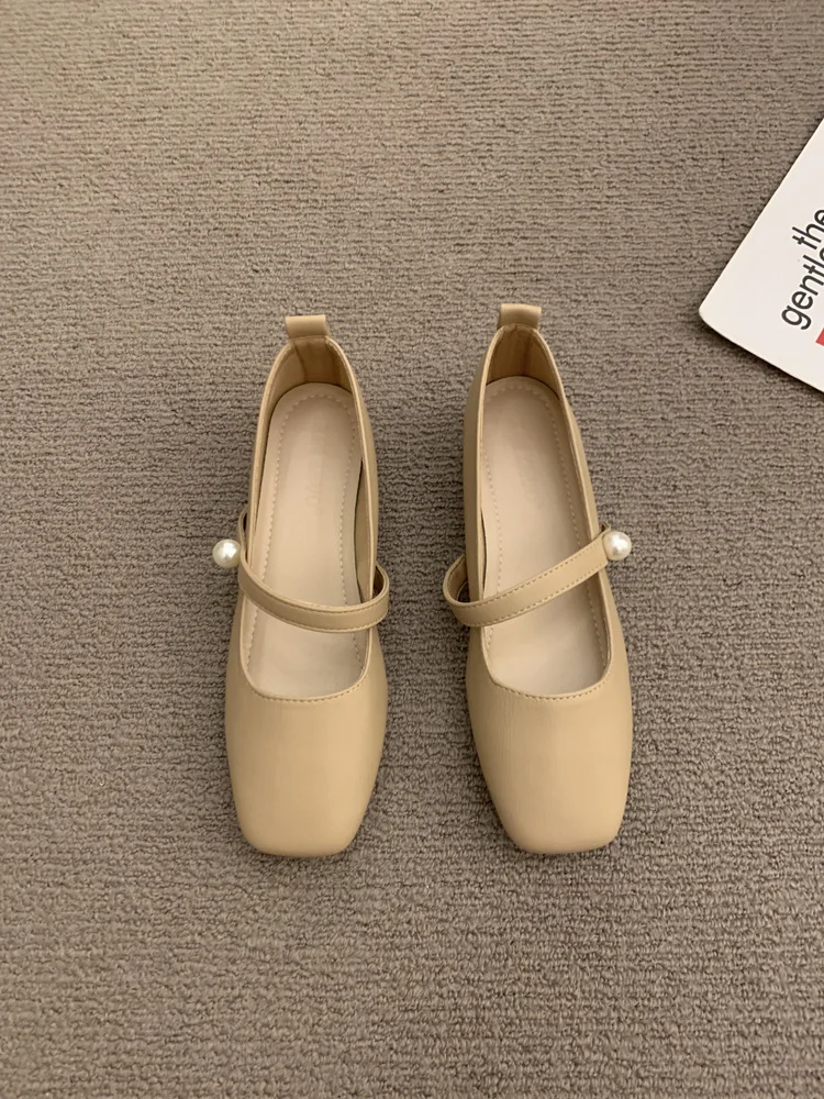 Churchf Churchf Head Mary Jane Shoes Women's Shoes 2024 Spring And Autumn New Thick With A Word With French Skirt Temperament Single Shoes