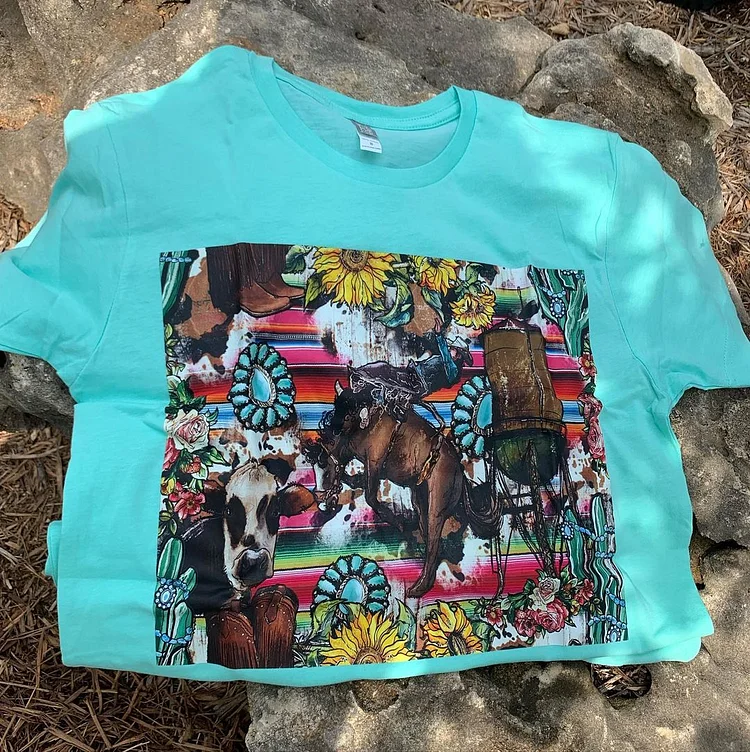 Casual Green Graphic T-shirt