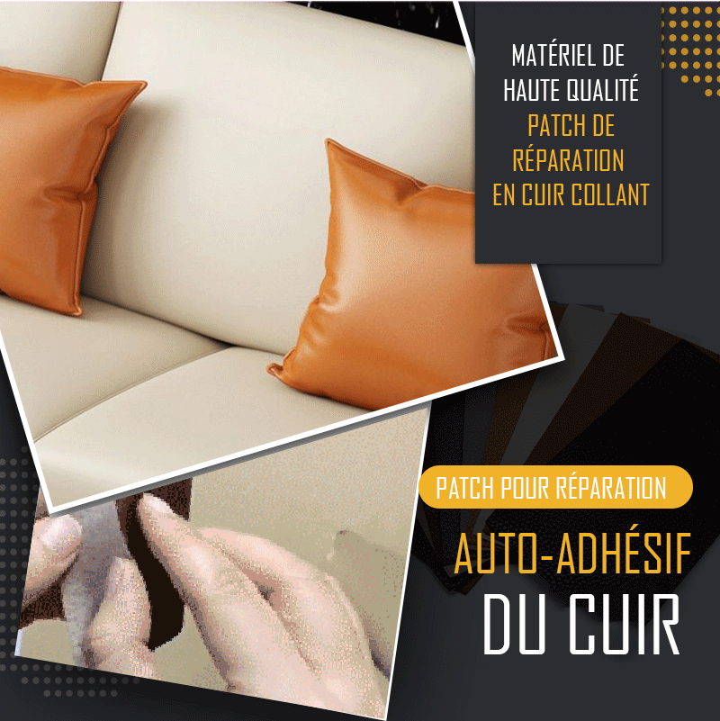 Patch Auto-adhésif pour Réparation du Cuir (2 PCS)