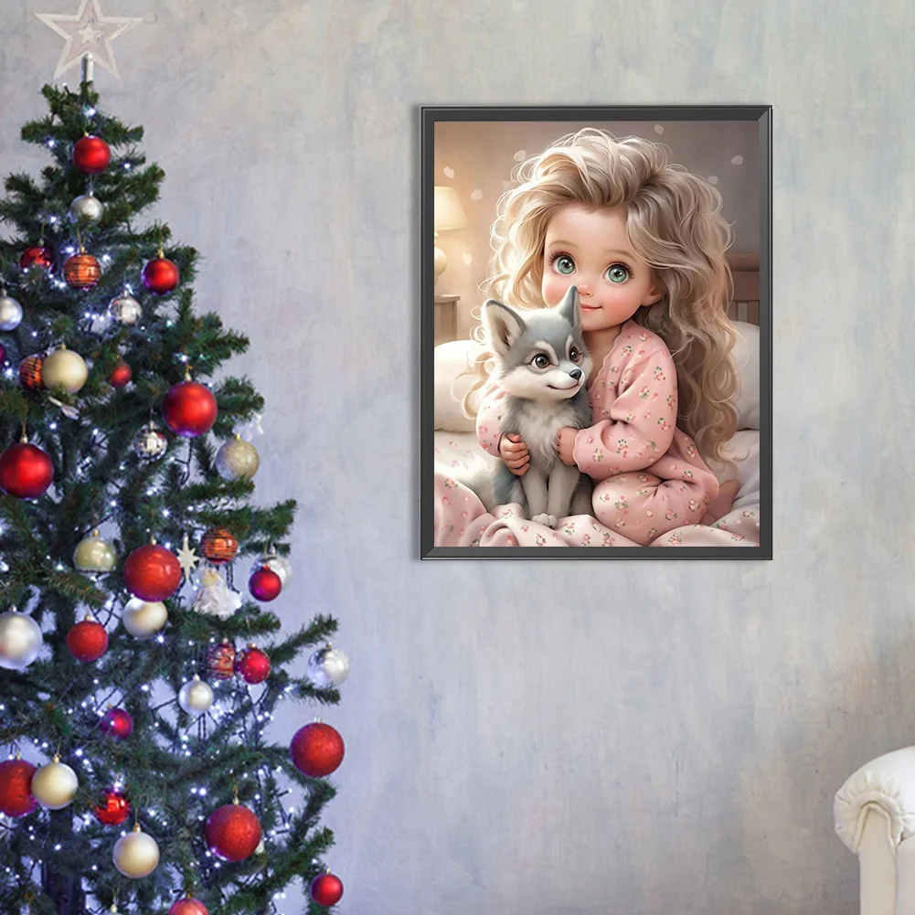 Diamond Painting - Full Round Drill - Curly Hair Big Eyes Girl(Canvas|30*40cm)