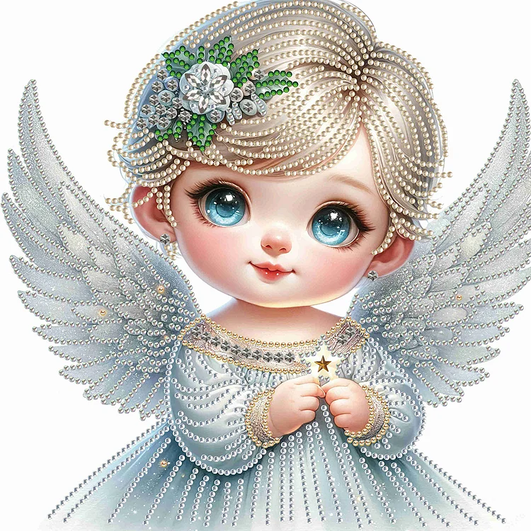 Full Drill Diamond Painting with Frame / 30x40cm / Round Crystals / Wall Art  Decor - Angel Girl YSG3076