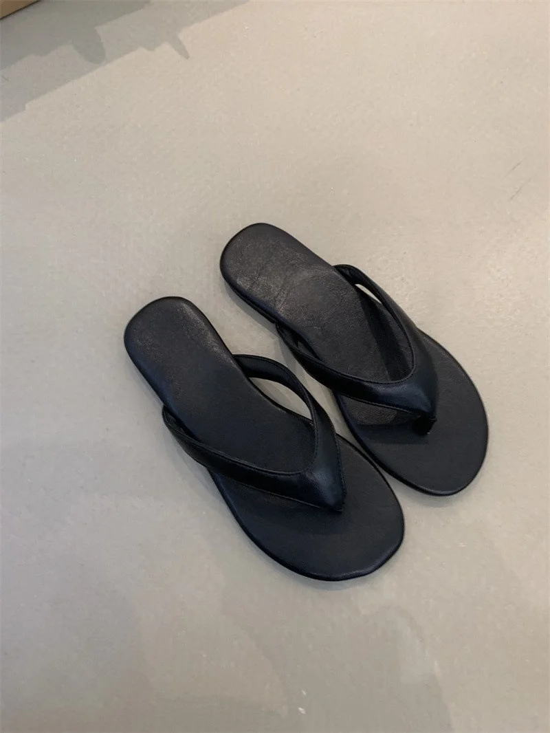 Breakj Breakj 2025 Minimalist Toe Beach Vacation Cool Drag Color Flat Letter Slipper Women Wearing Summer Sandals