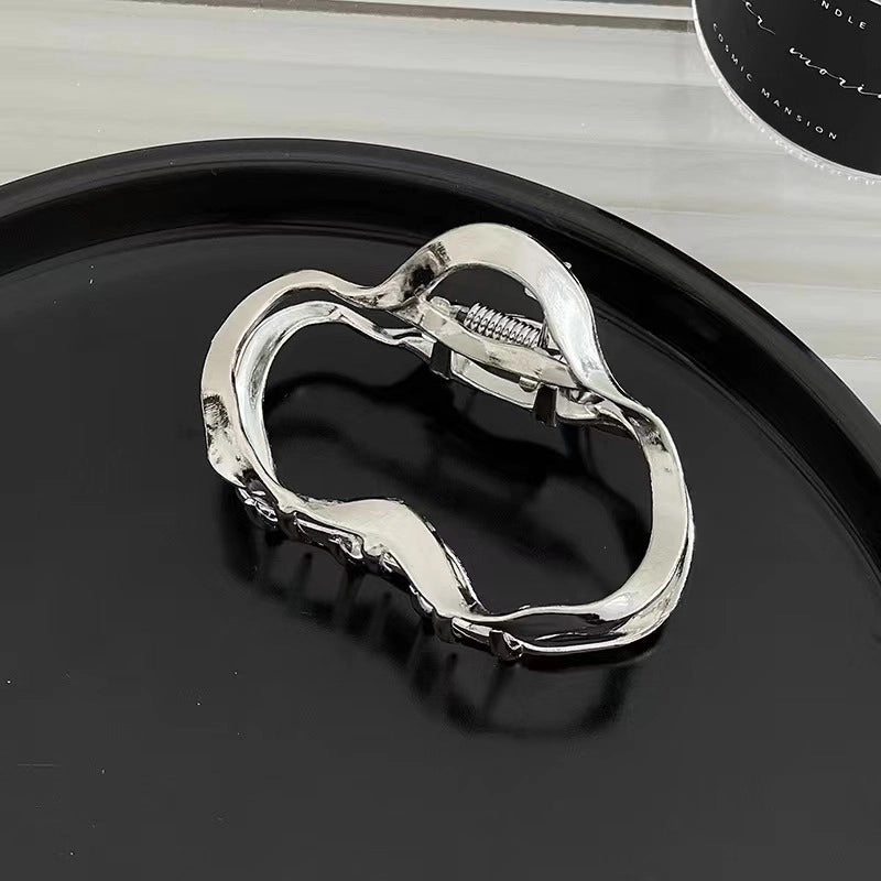 Metal Grab Clip Elegant Bow Hairpin Back Head Large Shark Clip French Pearl Clip Hair Accessories