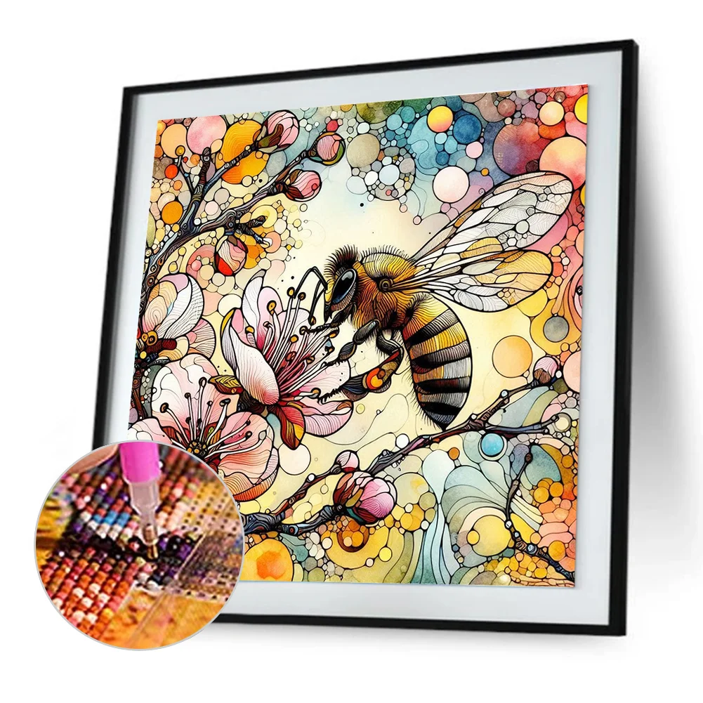 Diamond Painting - Full Round Drill - Flower Bee(Canvas|30*30cm)