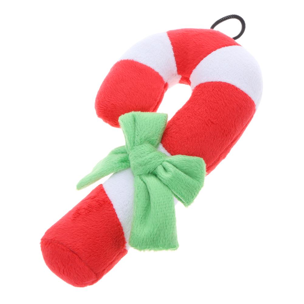 

Pet Toy Christmas Crutch Shape Plush Sound Squeaker Chew Bite Puppy Cat Toy, 501 Original