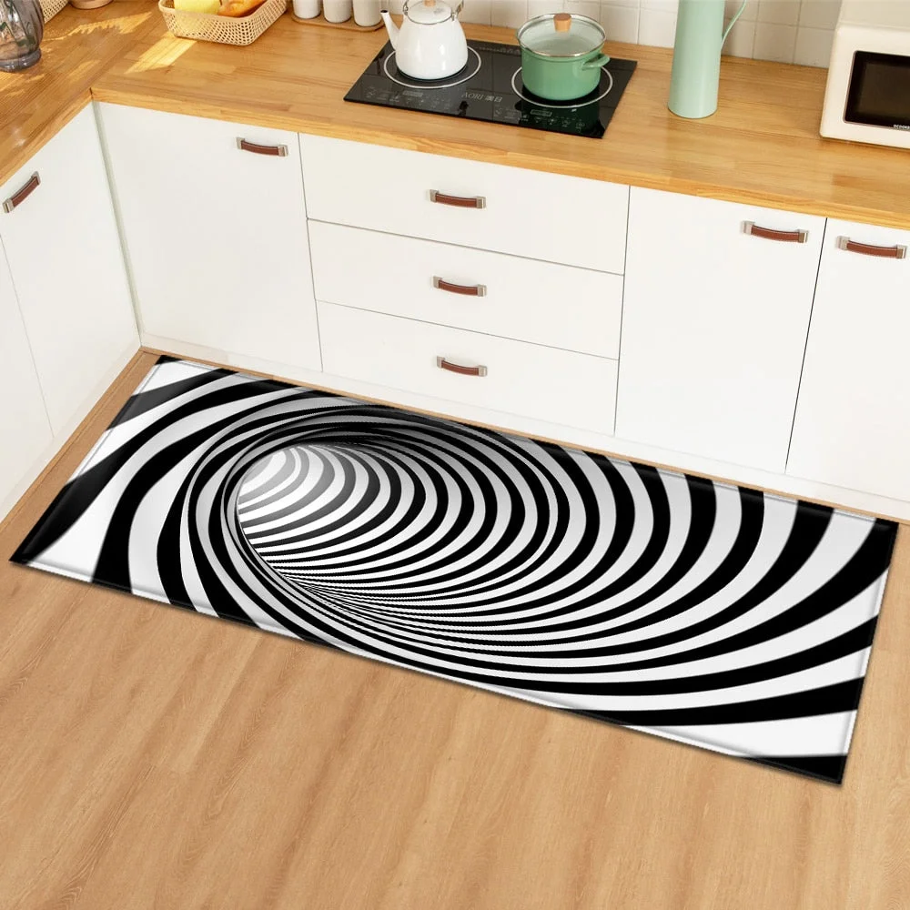 Mat In The Bathroom Kitchen Carpet Home Bedroom Entrance Doormat Modern 3D Pattern Decoration Hallway Anti-Slip Long Floor Rug