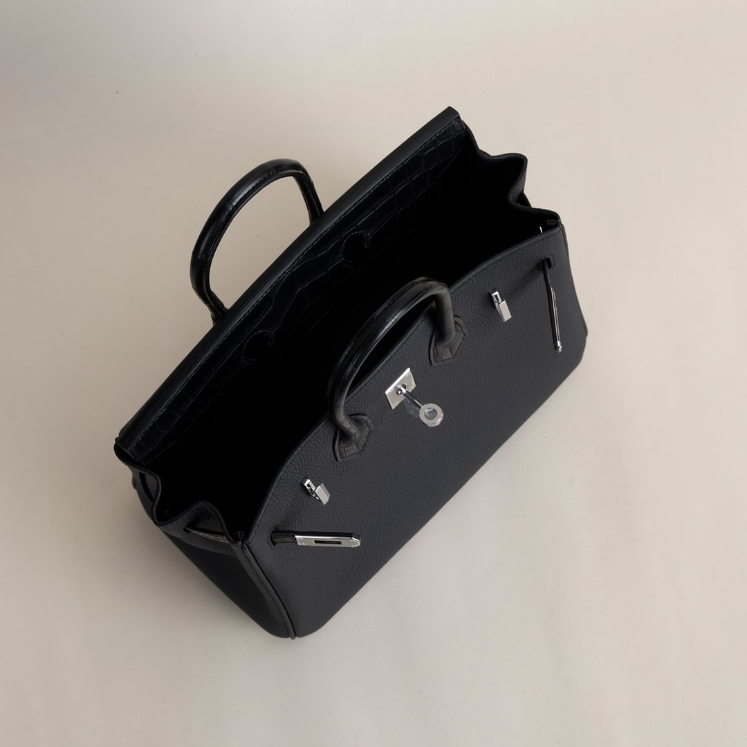 Birkin 25cm Touch Togo/ Nile crocodile 89 Noir PHW