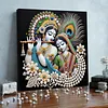 Kits d&rsquo;art de peinture de perles pour couple indien maison maison avec cadre pour adultes d&eacute;butants, peintures de pierres pr&eacute;cieuses en perles, arts p
