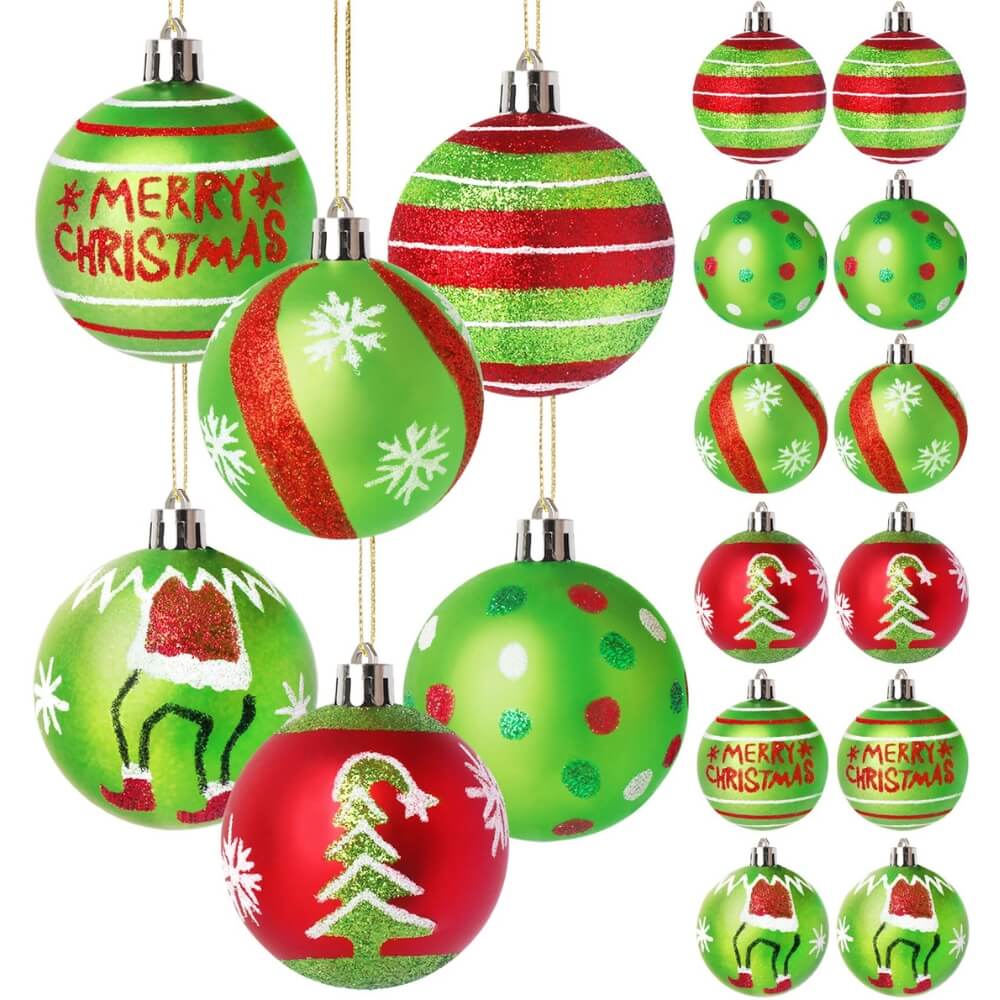 Glitter Christmas Ball Set (12 PCS)