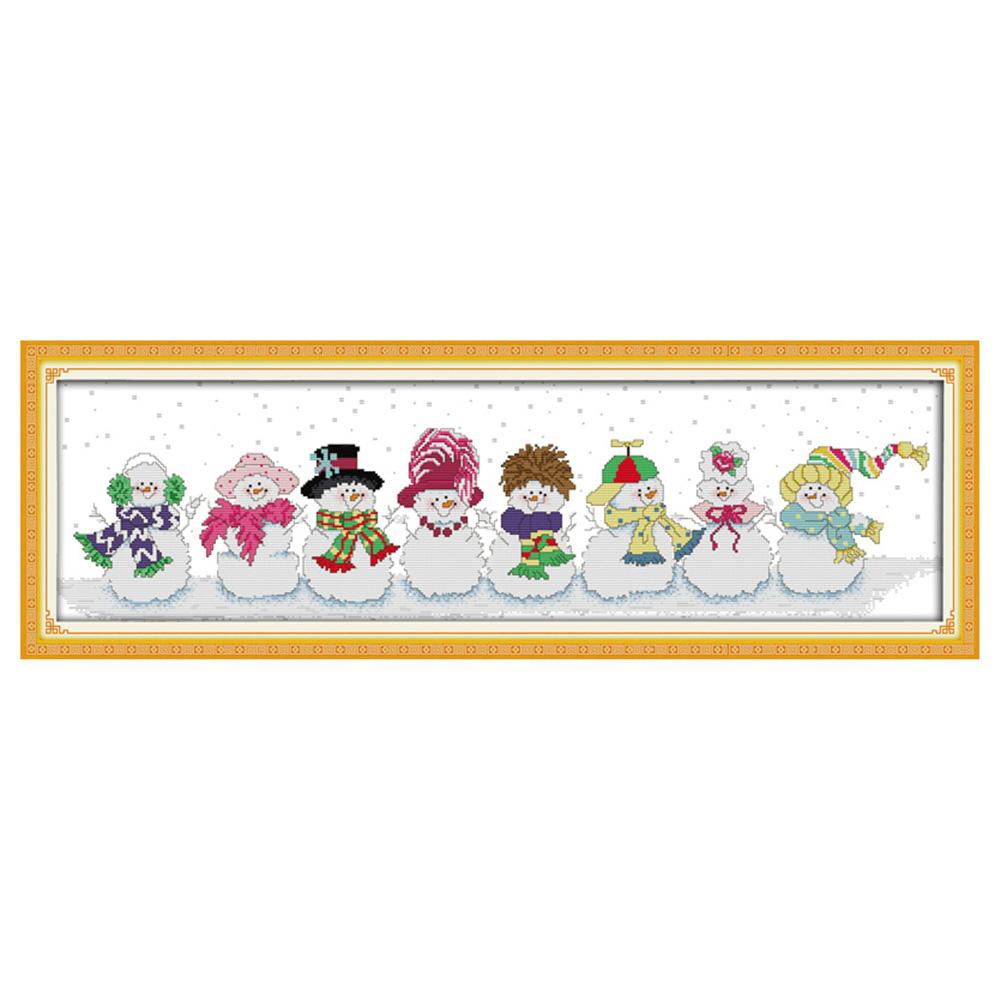 

Snowman - 14CT Stamped Cross Stitch - 80*27cm (Big Size), 501 Original