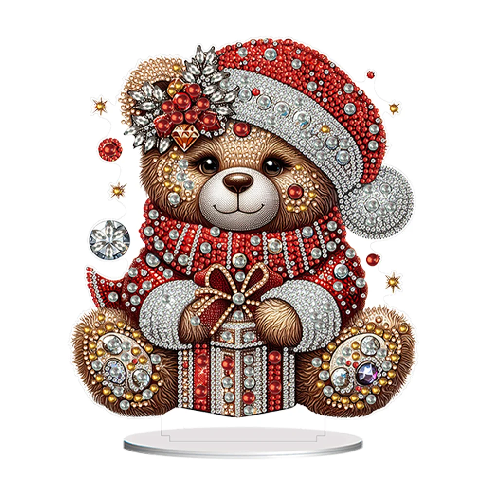 DIY Winter Little Bear Acrylic Special Shaped Desktop Diamond Art Kits for Table Decor