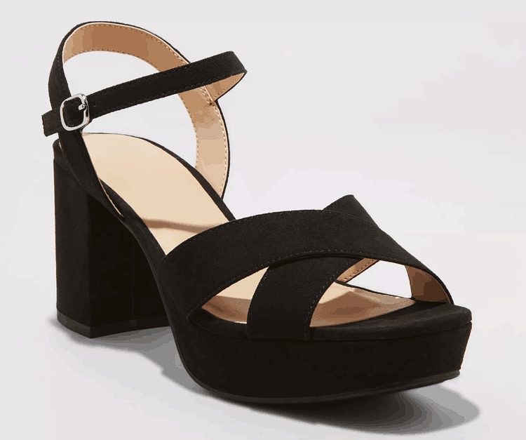 Custom Made Black Vegan Suede Casual Platform Sandals |FSJ Shoes