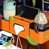 Car Back Seat Organizer with Cup Holder Tissue Box and Hooks Travel Accessories