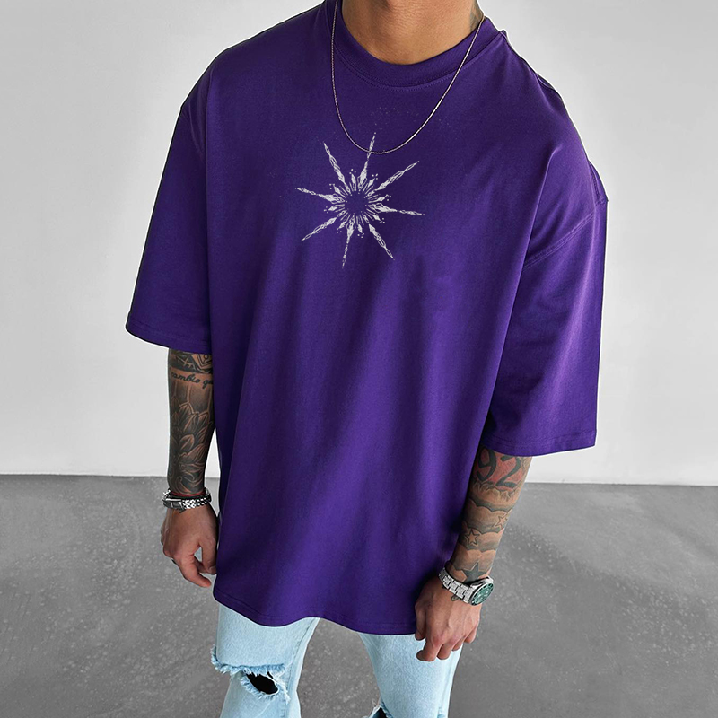 Sun Wing Letter Printed T-shirt