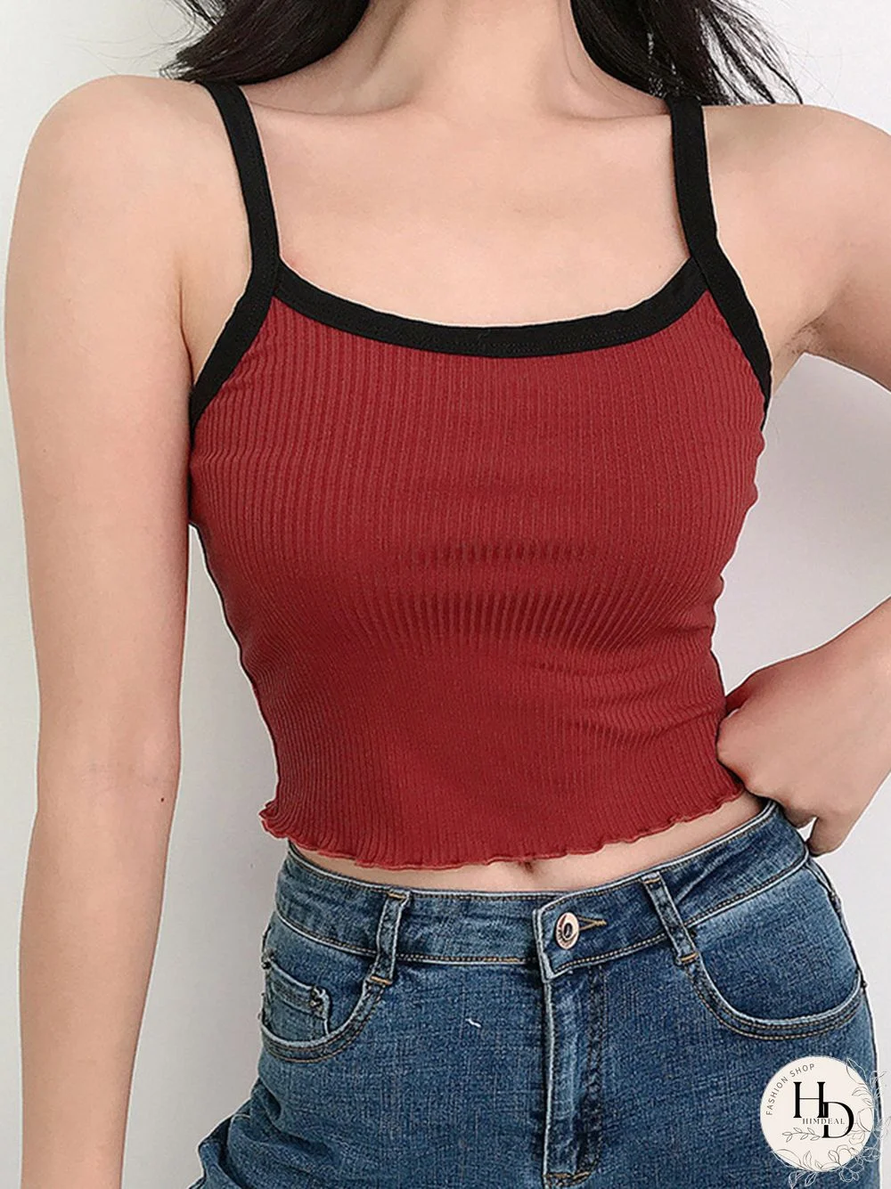 Summer New Fashion Contrast Color Tank Top Women Casual Fitness Clothing Off Shoulder Strapless Crop Top Camisole
