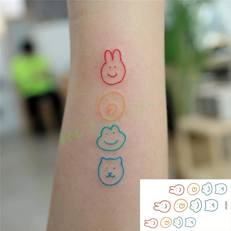 Waterproof Temporary Tattoo Sticker ins Angel wings Cupid bear Cartoons cute Body Art flash tatoo fake tatto Women Men