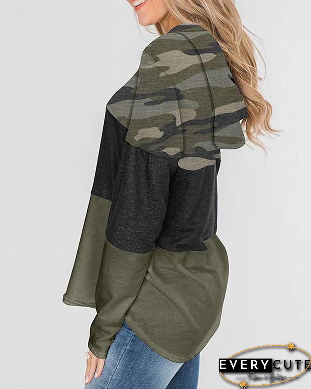 Color Block Splicing Drawstring Hoodies