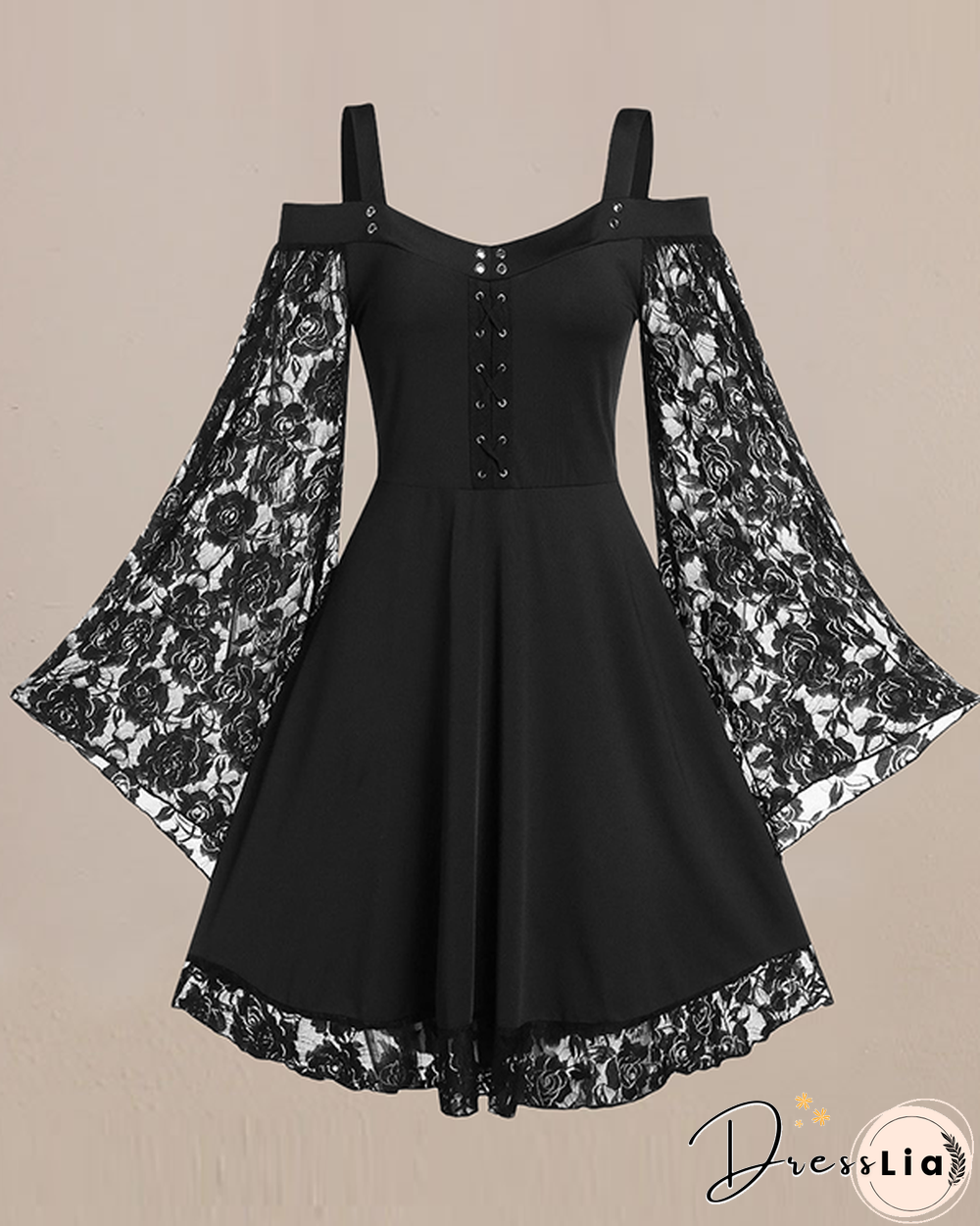 Retro Lace Sling Women's Dress
